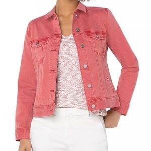 Liverpool Rosebud Denim Jacket Large New